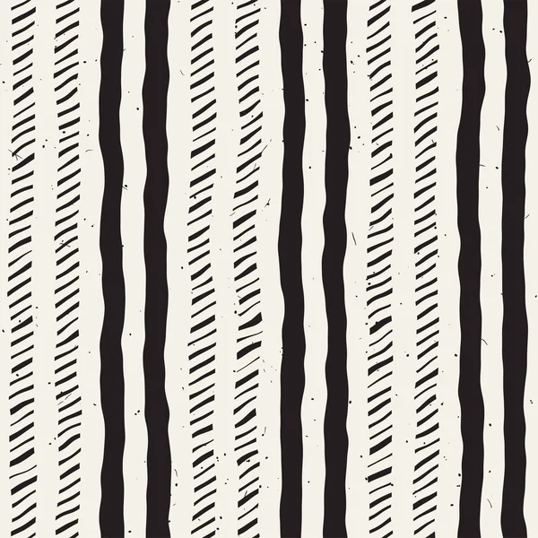 Padrão sem costura desenhado à mão. Plano de fundo geométrico abstrato em preto e branco. Vector elegante doodle linha treliça —  Vetores de Stock