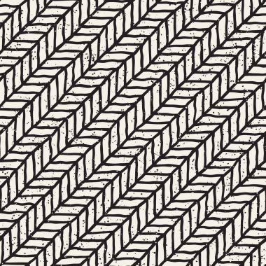 Elle çizilmiş seamless modeli. Soyut geometrik döşeme arka plan siyah ve beyaz. Vektör şık doodle hat kafes