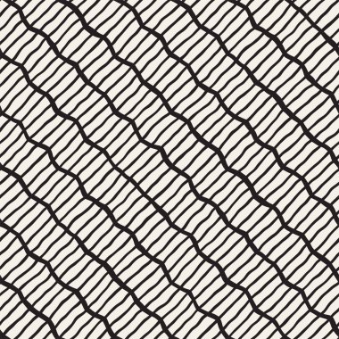 Elle çizilmiş seamless modeli. Soyut geometrik döşeme arka plan siyah ve beyaz. Vektör şık doodle hat kafes