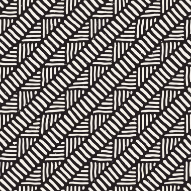 Elle çizilmiş stil etnik seamless modeli. Soyut geometrik çizgiler arka plan siyah ve beyaz.