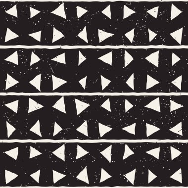 Elle çizilmiş stil etnik seamless modeli. Arka plan siyah ve beyaz soyut geometrik şekiller.