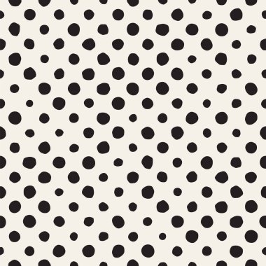 El çekilmiş siyah beyaz mürekkep soyut seamless modeli. Vektör şık grunge doku. Tek renkli şekiller boya fırça satırları dağınık