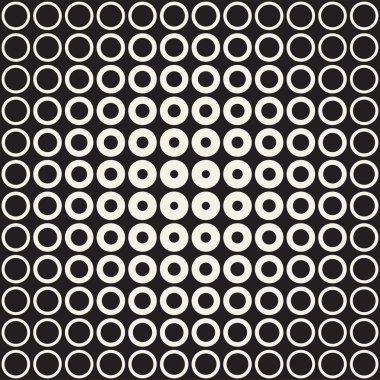 Siyah-beyaz desen arka plan soyut. Kesintisiz geometrik daire yarı ton. Şık modern doku