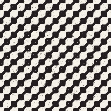 El ile Seamless Modeli hatları çizilmiş. Arka plan serbest fırça darbeleriyle. Siyah ve beyaz doku. Kağıt ambalaj için süsleme.