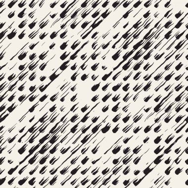 Vektör Dikişsiz desen fırça çizgileri ve vuruş. Siyah ve beyaz arka plan mürekkep elemanları ile. El doku boyalı.