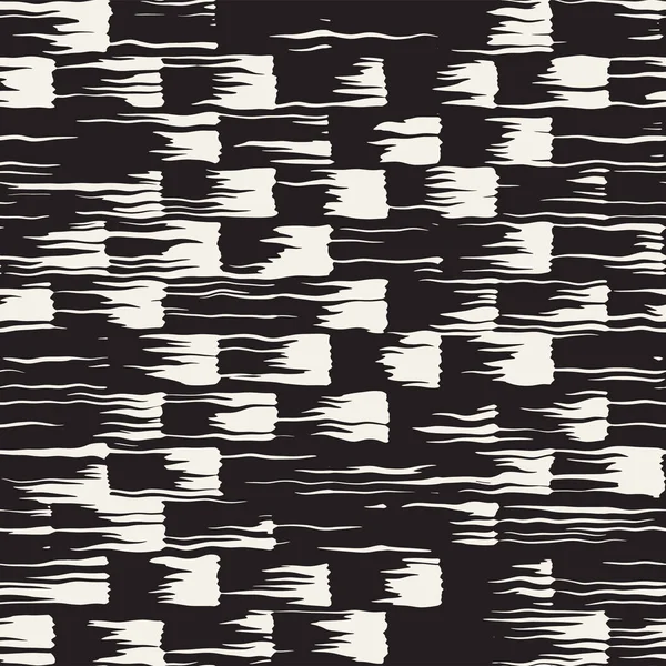 Vektör Dikişsiz desen fırça çizgileri ve vuruş. Siyah ve beyaz arka plan mürekkep elemanları ile. El doku boyalı.