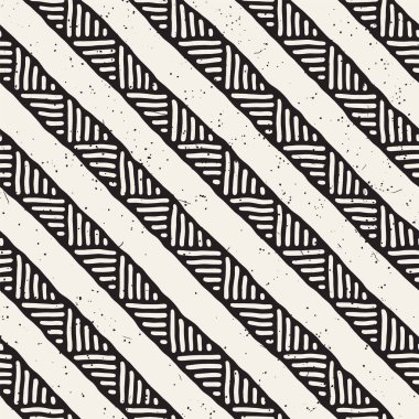 Elle çizilmiş stil etnik seamless modeli. Soyut geometrik döşeme arka plan siyah ve beyaz.