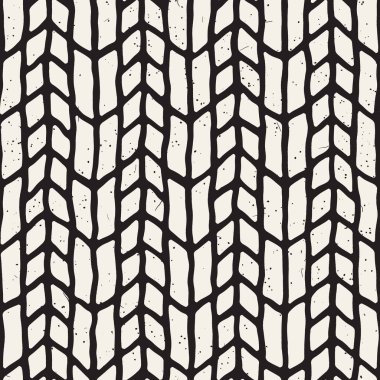 El ile Dikişsiz desen fırça darbeleriyle çizilmiş. Doodle grunge illüstrasyon mürekkep. Geometrik vektör desen.