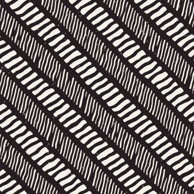 El ile Dikişsiz desen fırça darbeleriyle çizilmiş. Doodle grunge illüstrasyon mürekkep. Geometrik vektör desen.