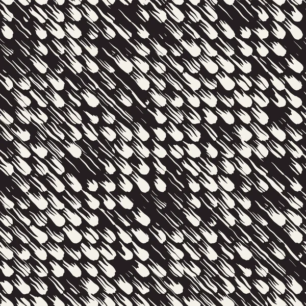 Motif vectoriel sans couture avec des rayures et des coups de pinceau. Fond noir et blanc avec des éléments d'encre. texture grunge peinte à la main . — Image vectorielle