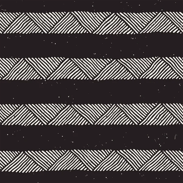 Elle çizilmiş stil etnik seamless modeli. Soyut geometrik döşeme arka plan siyah ve beyaz.