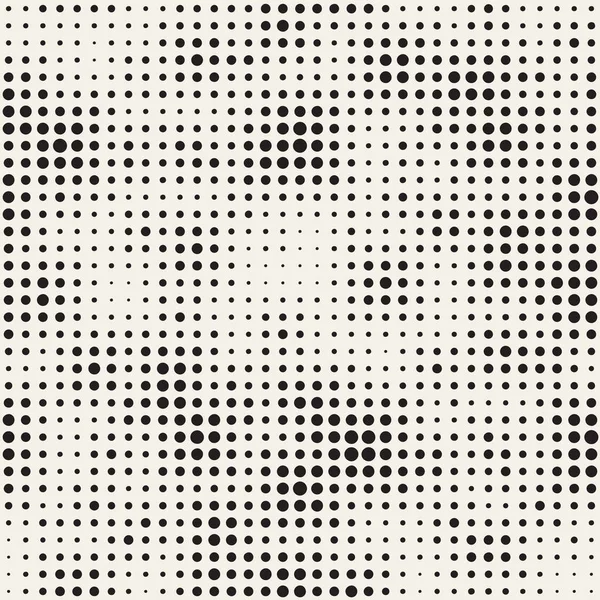 Modern Stylish Halftone Texture (em inglês). Fundo abstrato sem fim com círculos. Padrão de mosaico sem costura vetorial . — Vetor de Stock