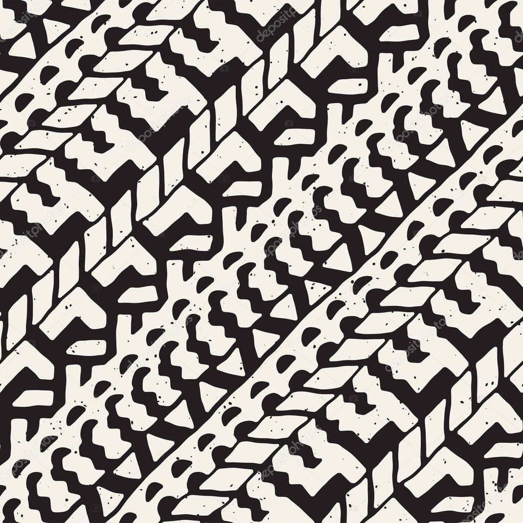 Hand drawn painted seamless pattern. Vector tribal design background. Ethnic motif. Geometric ethnic stripe lines illustration. For art prints, textile, wallpaper, wrapping paper.