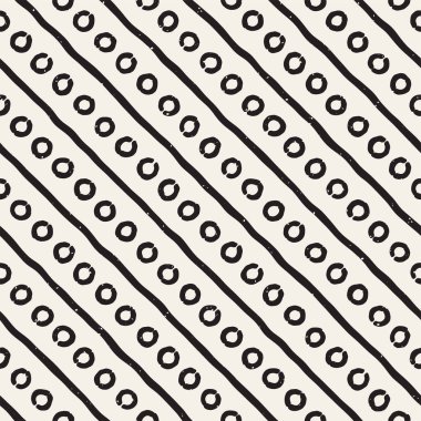 El ile Seamless Modeli hatları çizilmiş. Arka plan serbest fırça darbeleriyle. Siyah ve beyaz doku. Kağıt ambalaj için süsleme.