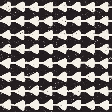 El ile Seamless Modeli hatları çizilmiş. Arka plan serbest fırça darbeleriyle. Siyah ve beyaz doku. Kağıt ambalaj için süsleme.