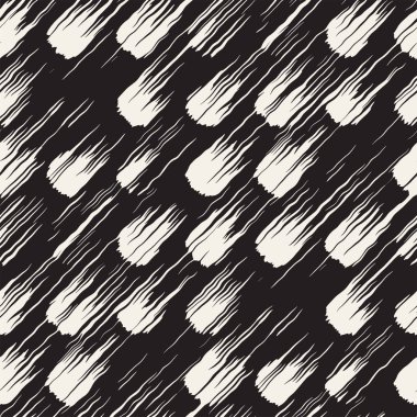 Vektör Dikişsiz desen fırça çizgileri ve vuruş. Siyah ve beyaz arka plan mürekkep elemanları ile. El doku boyalı.