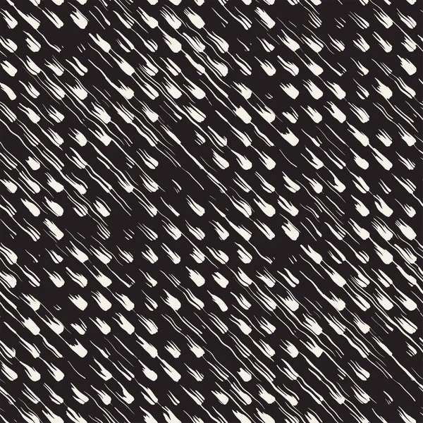 Vektor nahtlose Muster mit Pinselstreifen und Strichen. Schwarz-weißer Hintergrund mit Tintenelementen. handbemalte Grunge-Textur. — Stockvektor