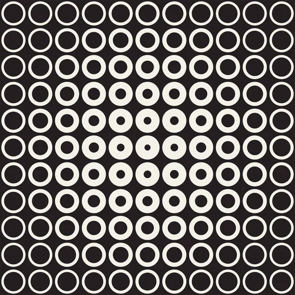 Résumé fond de motif noir et blanc. Cercle géométrique sans couture demi-teinte. Texture moderne élégante — Image vectorielle