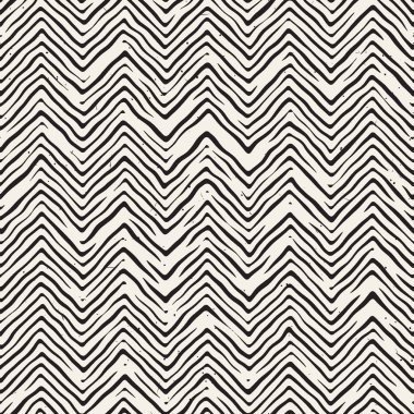 Elle çizilmiş stil seamless modeli. Soyut geometrik döşeme arka plan siyah ve beyaz. Vektör doodle hat kafes