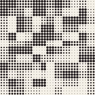 Modern şık noktalı resim doku. Rasgele daireler ile sonsuz arka plan. Vektör Dikişsiz mozaik desen.