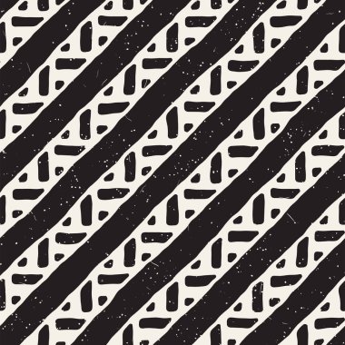 Elle çizilmiş stil etnik seamless modeli. Soyut geometrik döşeme arka plan siyah ve beyaz.