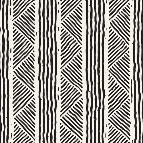 Elle çizilmiş stil etnik seamless modeli. Soyut geometrik döşeme arka plan siyah ve beyaz.