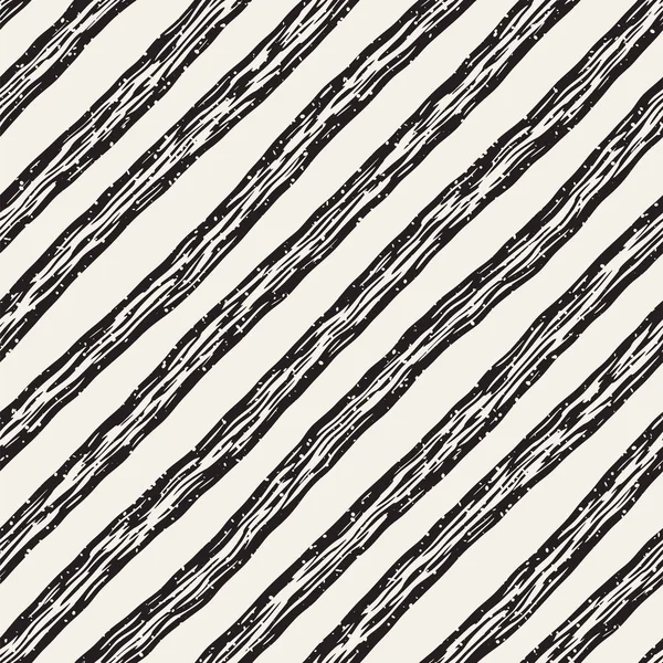 Decorative seamless pattern with doodle lines. Hand painted grungy wavy stripes background. Trendy endless freehand texture — Stock Vector