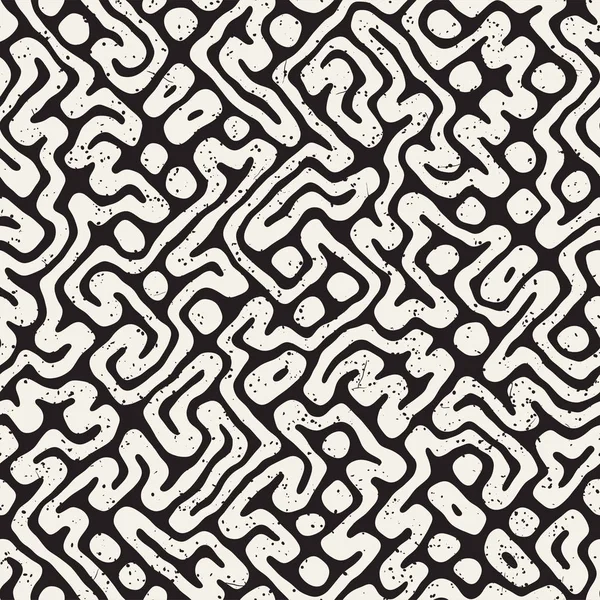 Labirent çizgileri ile Seamless modeli. Tek renkli arka plan. Vektör el çekilmiş labyrinth.