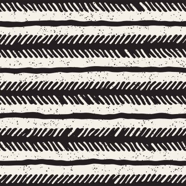 Elle çizilmiş stil seamless modeli. Soyut geometrik döşeme arka plan siyah ve beyaz. Vektör doodle hat kafes