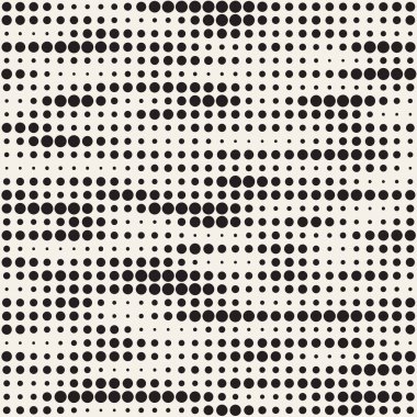 Modern şık noktalı resim doku. Rasgele daireler ile sonsuz arka plan. Vektör Dikişsiz mozaik desen.