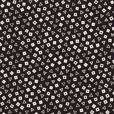 Sorunsuz ilkel karmakarışık minimalizm desenleri. Geometrik şekiller rastgele dağılmış. Arka plan tasarım