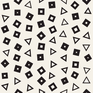 Sorunsuz ilkel karmakarışık minimalizm desenleri. Geometrik şekiller rastgele dağılmış. Arka plan tasarım