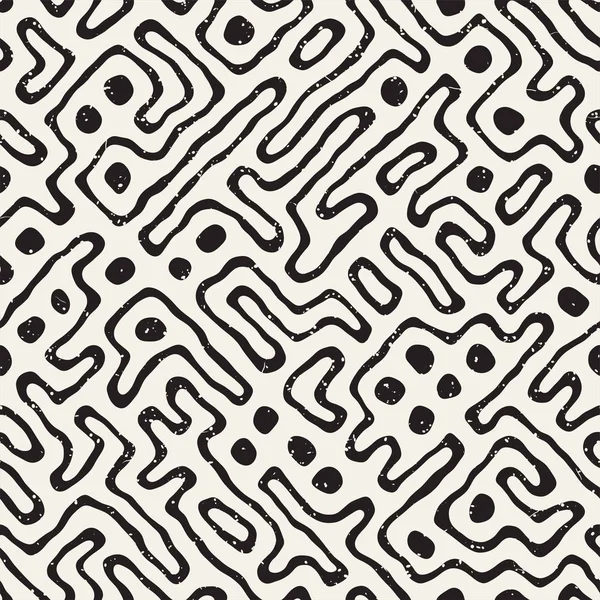 Labirent çizgileri ile Seamless modeli. Tek renkli arka plan. Vektör el çekilmiş labyrinth.