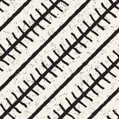 Elle çizilmiş stil seamless modeli. Soyut geometrik döşeme arka plan siyah ve beyaz. Vektör doodle hat kafes