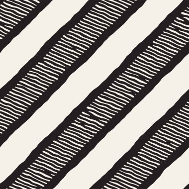 Elle çizilmiş stil seamless modeli. Soyut geometrik döşeme arka plan siyah ve beyaz. Vektör doodle hat kafes