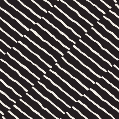 Elle çizilmiş stil seamless modeli. Soyut geometrik döşeme arka plan siyah ve beyaz. Vektör doodle hat kafes