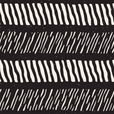 Elle çizilmiş stil seamless modeli. Soyut geometrik döşeme arka plan siyah ve beyaz. Vektör doodle hat kafes