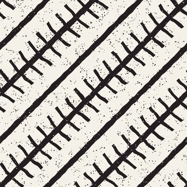 Elle çizilmiş stil seamless modeli. Soyut geometrik döşeme arka plan siyah ve beyaz. Vektör doodle hat kafes
