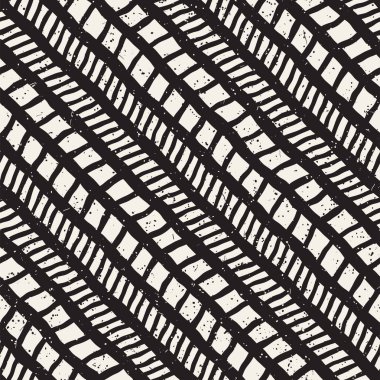 Elle çizilmiş stil seamless modeli. Soyut geometrik döşeme arka plan siyah ve beyaz. Vektör doodle hat kafes