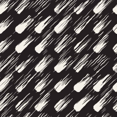 Vektör Dikişsiz desen fırça çizgileri ve vuruş. Siyah ve beyaz arka plan mürekkep elemanları ile. El doku boyalı.