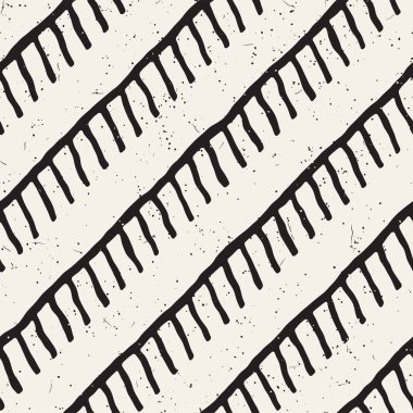 El ile Dikişsiz desen fırça darbeleriyle çizilmiş. Mürekkep doodle illüstrasyon. Geometrik tek renkli vektör desen.