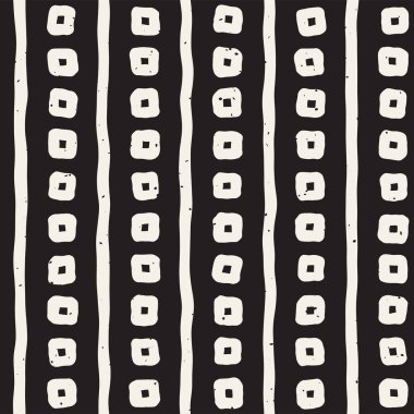 El ile Seamless Modeli hatları çizilmiş. Arka plan serbest fırça darbeleriyle. Siyah ve beyaz doku. Kağıt ambalaj için süsleme.