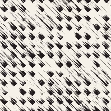 Vektör Dikişsiz desen fırça çizgileri ve vuruş. Siyah ve beyaz arka plan mürekkep elemanları ile. El doku boyalı.