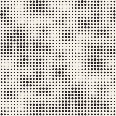 Modern şık noktalı resim doku. Rasgele daireler ile sonsuz arka plan. Vektör Dikişsiz mozaik desen.