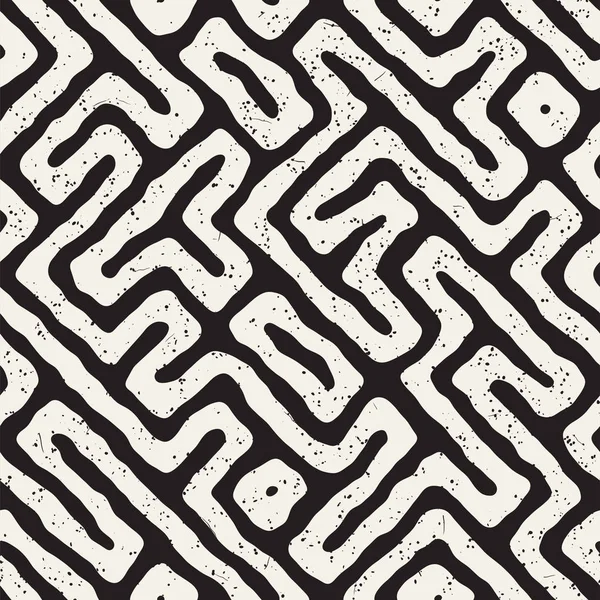 Labirent çizgileri ile Seamless modeli. Tek renkli arka plan. Vektör el çekilmiş labyrinth.
