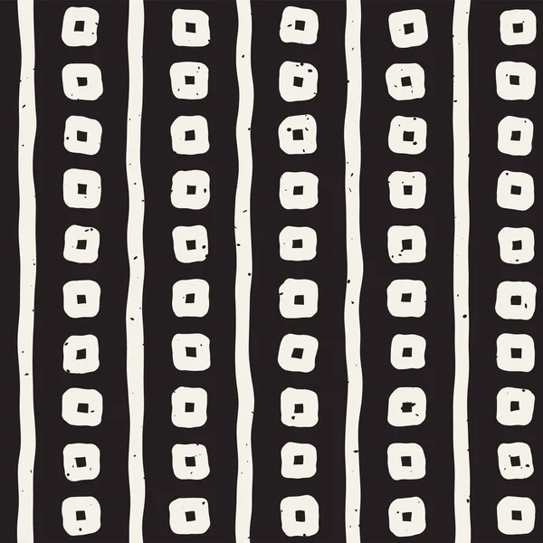 El ile Seamless Modeli hatları çizilmiş. Arka plan serbest fırça darbeleriyle. Siyah ve beyaz doku. Kağıt ambalaj için süsleme.