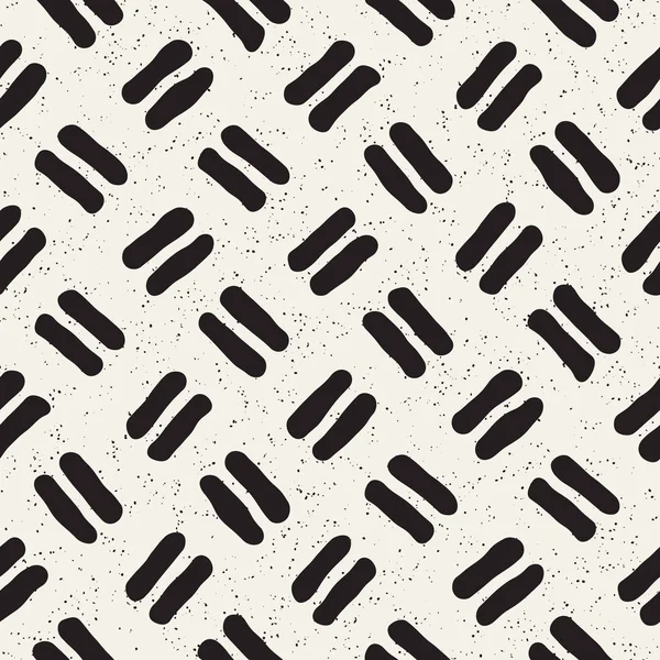 El ile Seamless Modeli hatları çizilmiş. Arka plan serbest fırça darbeleriyle. Siyah ve beyaz doku. Kağıt ambalaj için süsleme.