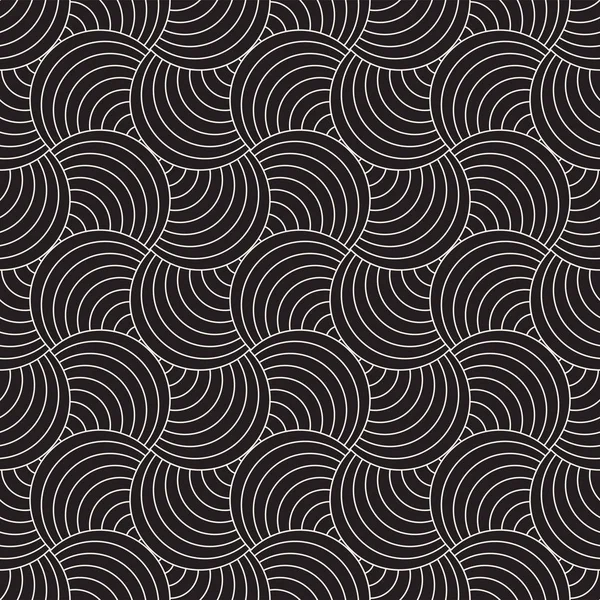 Vektor nahtlose abgerundete Linien Muster. abstrakte geometrische Hintergrundgestaltung. kreisförmiges geometrisches Fliesengitter — Stockvektor