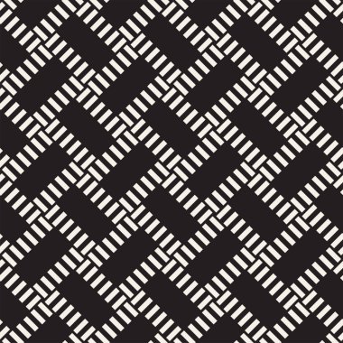 Vektör kesintisiz geometrik desen çapraz tarama. Grafik veya arka plan geçti. Damalı motif. Sorunsuz doku crosshatched kalın çizgiler. Kafes basit kumaş baskı.