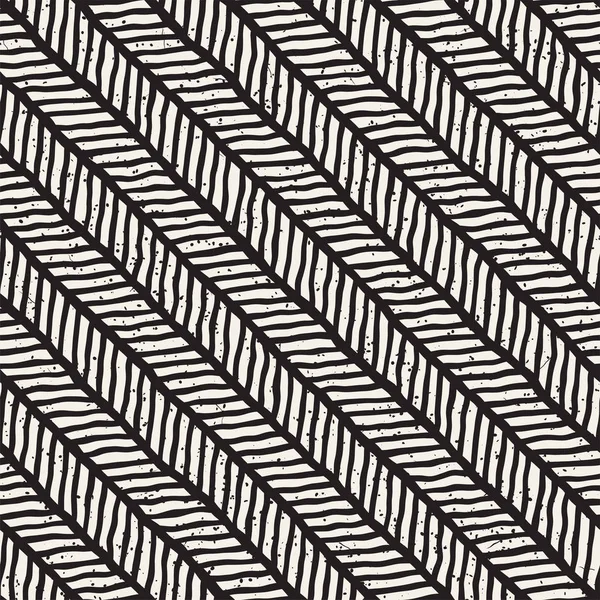 Бесшовный узор с нарисованными вручную мазками кисти. Чернильные рисунки. Геометрический монохромный векторный узор . — стоковый вектор